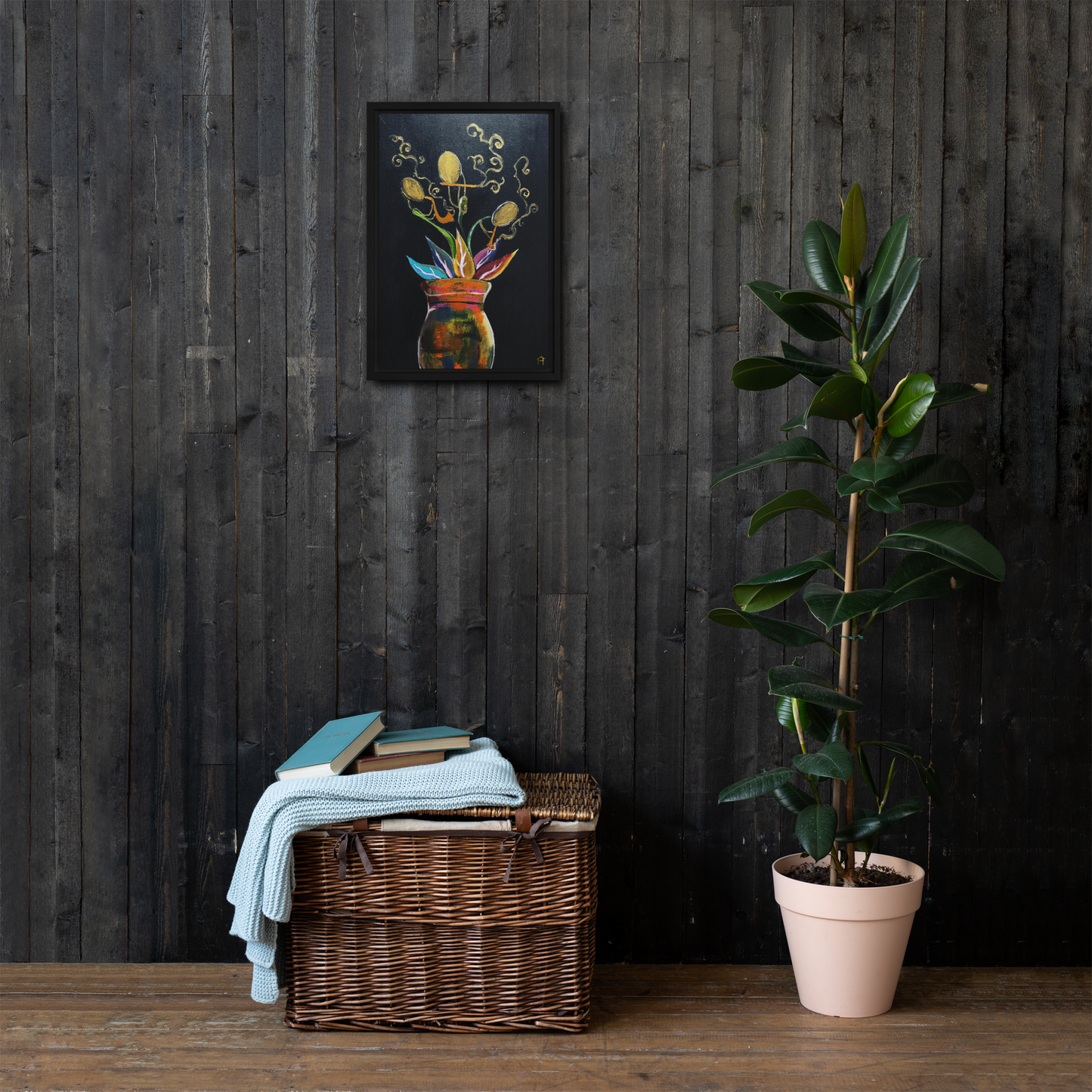 "Planted Melodies" Framed Canvas
