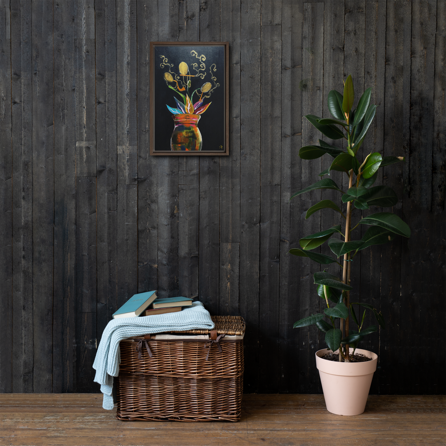 "Planted Melodies" Framed Canvas