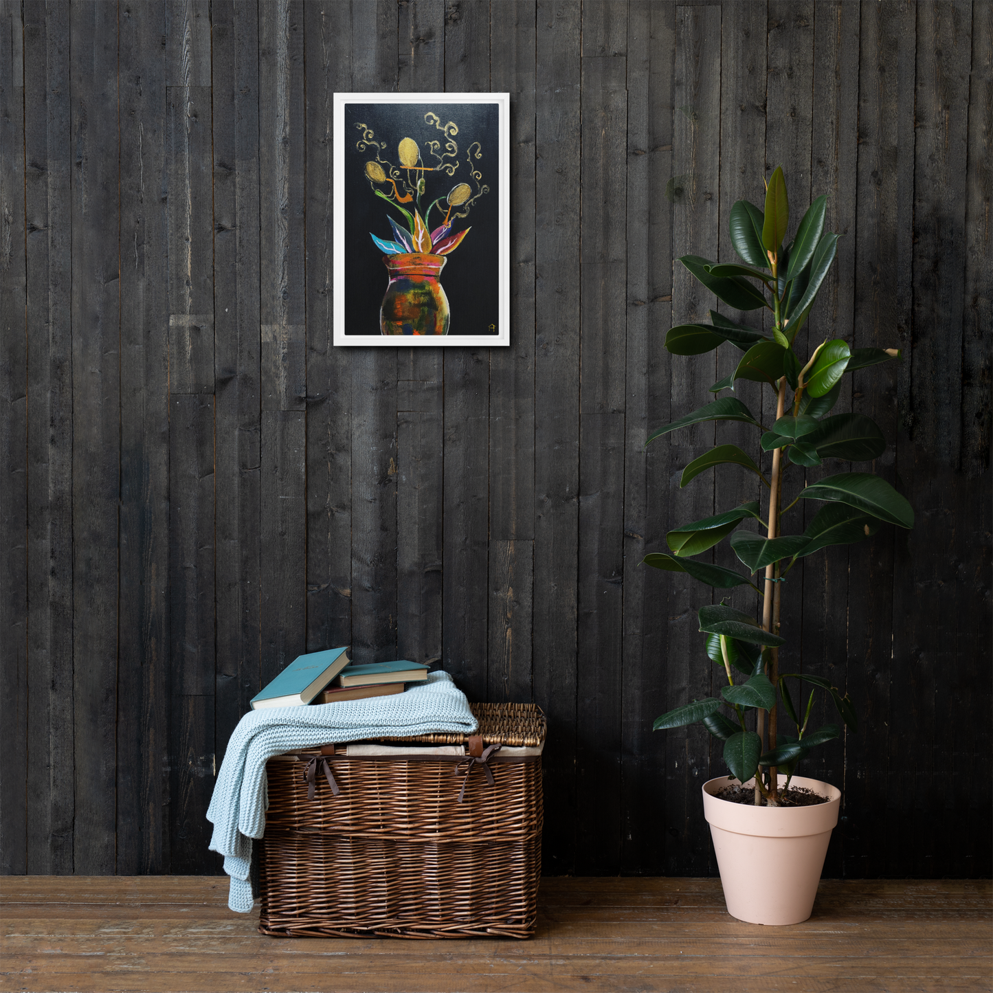 "Planted Melodies" Framed Canvas