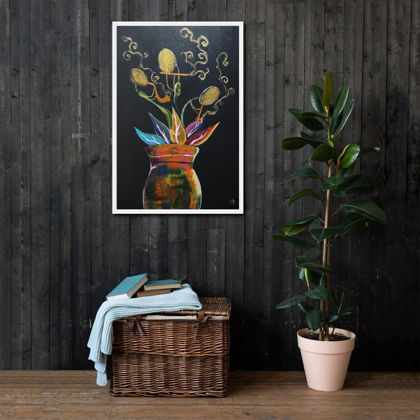 "Planted Melodies" Framed Canvas