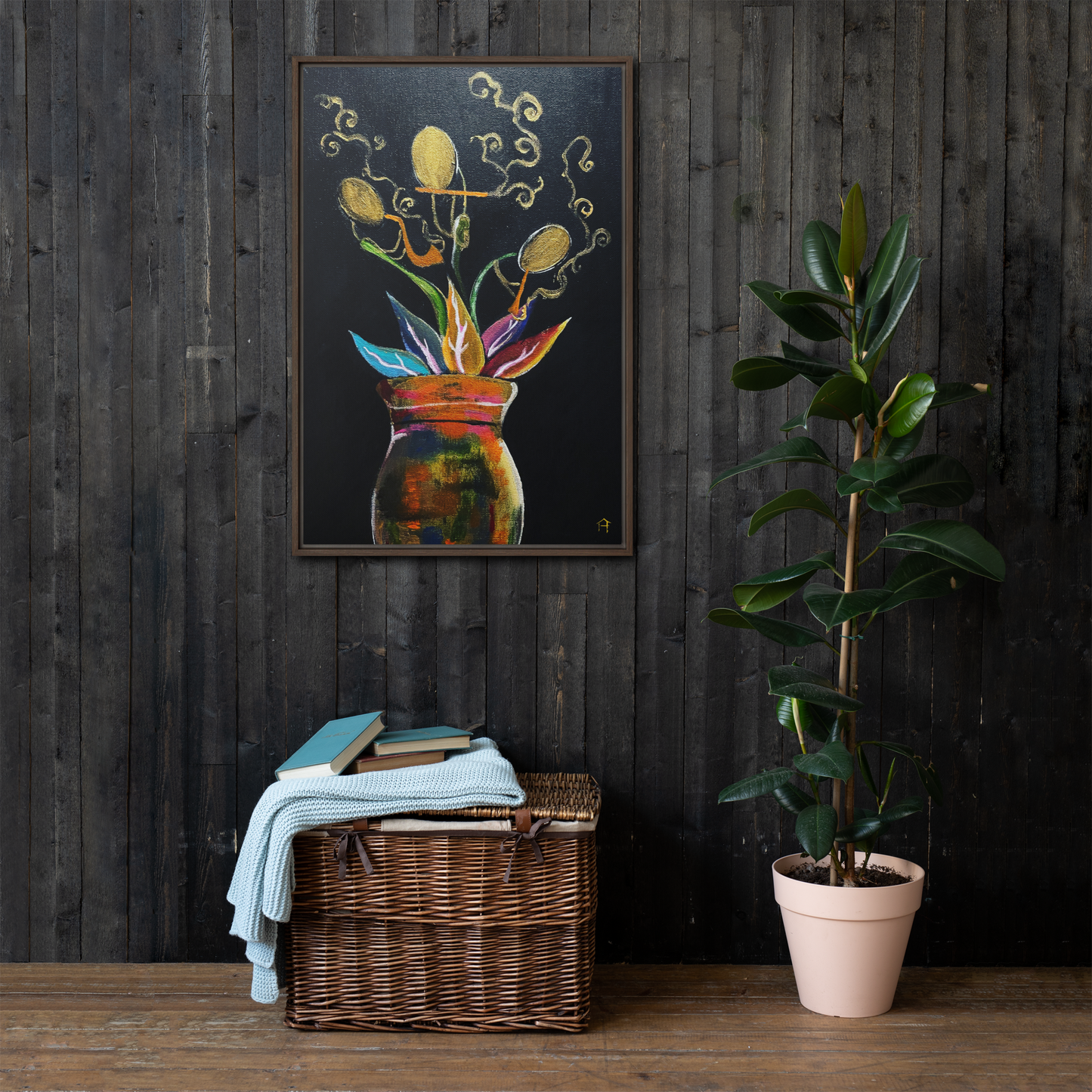 "Planted Melodies" Framed Canvas
